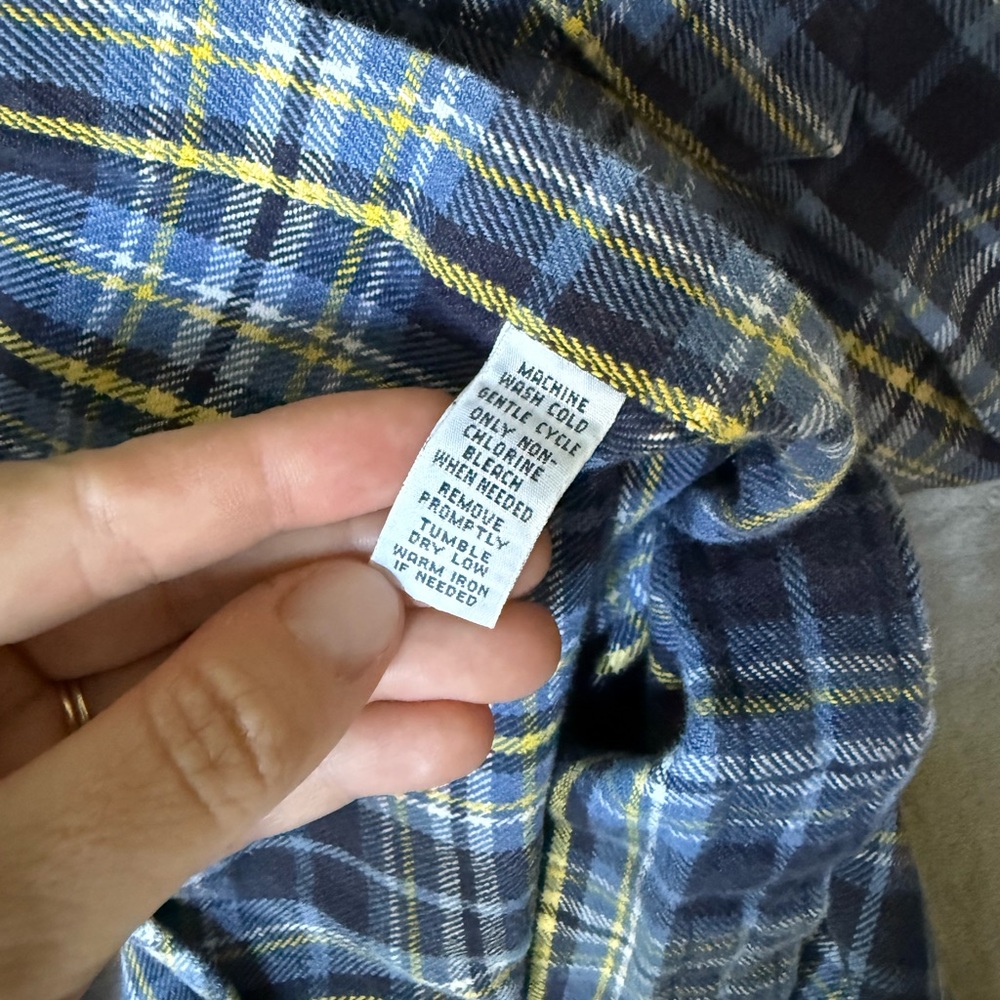 Ralph Lauren Men's Navy and Yellow Plaid Shirt - Picture 4 of 11